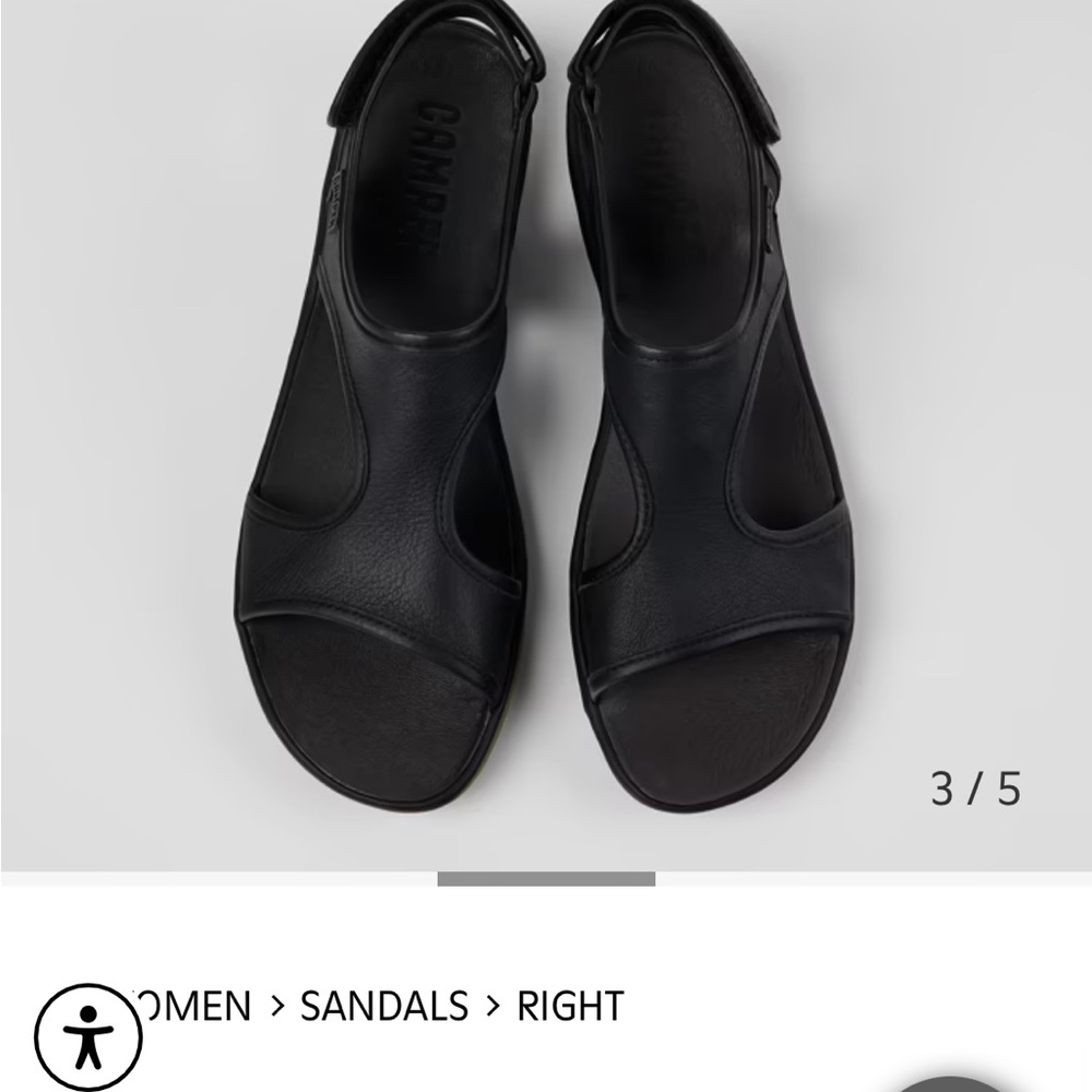 Camper black sandals